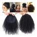 Hair Chignon 8-30 Inch Afro Shaggy Drawstring Ponytail Hair Extensions Curly Clip-on Brazilian Real Hair for Black Women Ponytail Messy Bun Hair Piece (Size : 24 inch)