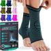 Modvel Foot & Ankle Brace Socks for Sprained Ankle Compression Sleeve - Ankle Support for Women & Men - Tendonitis & Arthritis Ankle Brace Sports Running Torn Ligaments & Women E Turquoise Small