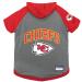 Pets First Kansas City Chiefs Hooded T-Shirt Size L Red L