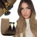 RUNATURE Brown Nano Hair Extensions Ombre Blonde Nano Beads Hair Extensions Real Hair Brown Nano Human Hair Extensions Straight 20 Inch 50 Gram 20" A-Nano-#2/6/18