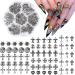 AEDNX 70pcs Cross Nail Charms 3D Nail Art Charms Flatback Sliver Metal Nail Charms Punk Vintage Nail Art Supplies for Acrylic Nail Decoration Girls Womenn Gift