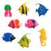 Premium Pack of 8 - Colourful Assorted Artificial Plastic Tropical Fish Jellyfish & Seahorse for Bubble Lamp Aquarium - Buy Online on GoSupps.com