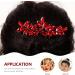 NOLITOY Wedding Hair Side Comb Bride Crystal Headpiece Full Red Rhinestone Hair Side Comb Wedding Hair Accessories for Women and Girls Supplies - Buy Online on GoSupps.com