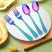 LIANYU 10-Piece Kids Rainbow Silverware Set - Stainless Steel Toddler Utensils for Preschoolers - Includes 5 Spoons, 5 Forks - Dishwasher Safe - Buy Online on GoSupps.com