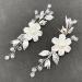 BETITETO Pearls Flower Hair Clips 2pcs Bridal White Floral Silver Leaf Vine Hair Pieces Accessories for Wedding Women - Buy Online on GoSupps.com
