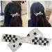 Shop Strass Hair Clips - Black & White Checkerboard Bowknot Ponytail Hairpins for Women & Girls - Stylish Hair Styling Tools - Buy Online on GoSupps.com