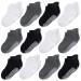 CozyWay Baby Non-Slip Baby Socks Toddler Socks With Grippers Ankle Style 0-6 Months Black White DarkGrey 12 Pairs