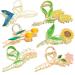 6PCS Metal Flower Hair Claw Clips - Women Hair Accessories Vivd Tulip Rose Sunflower Fishtail Butterfly Large Hair Clips Barrettes Strong Hold Hair Clamps Non-silp Chic Claw for Women Girls (Hair Clips Set-3)