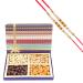 Ghasitaram Gifts Rakhi Gifts for Brothers Dryfruit - Fruit n nut Box of 4 Assorted Cashews 400 GMS with 2 Pearl Rakhis Chocolate 400 GMS