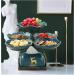 Fruit Bowl 2 Tier Fruit Bowl Set with Metal Rack Five Ceramic Fruit Bowl Serving-Tiered Serving Stand-Dessert Appetizer Cake Candy Fruit Bowl for Kitchen Counter - Buy Online on GoSupps.com