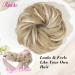 REECHO Blonde Messy Bun Hair Piece for Women - Synthetic Updo Elastic Hair Bun with Pale Highlights - Buy Online on GoSupps.com
