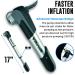 Mini Bike Pump - 120 PSI Presta & Schrader Tire Pump for Road & MTB | Silver Mini Pump - Buy Online on GoSupps.com