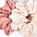 XL Big Silk Scrunchies Hair Ties for Women - CEELGON Oversized Pink Satin Silk Scrunchie 4 Pack - Extra Large Jumbo Soft Champagne Chiffon - Ideal for Thick Hair (Pink Champagne) - Buy Online on GoSupps.com
