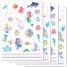 PapaKit Under the Sea Mermaids Temporary Fake Tattoo Set  4 Sheets 54 Styles with Metallic Iridescent Foil| Kids Girls & Boys Birthday Party Favor Gift Supply  Non-Toxic Food Grade Ingredients Safe Removable 4 Sheets Und...