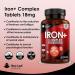 Iron Tablets 18mg High Absorbency with Vitamins A C B2 B12 and Folate - Vegan & Non-GMO - 180 Tablets - UK-Made - Buy Online on GoSupps.com