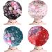 LADES Silk Satin Bonnet-4 Packs Women Satin Hair Bonnet for Curly Hair Satin Bonnet Silk Sleep Cap Silk Hair Wrap for Sleeping Black Hair Black+Pink+Red+Peacock Blue - Buy Online on GoSupps.com
