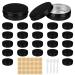 Belle vous round aluminum jar (24 pcs) - 60 ml black metal cans with lid and screw cap - small cans for filling for travel cosmetics sweets as lip balm/cream jar