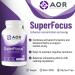 AOR SuperFocus Brain Support Supplement 60 Caps - Enhances Cognitive Performance & Memory Features Ginseng Rhodiola Rosea Bacopa Methyl B12  - Buy Online on GoSupps.com