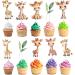 10 PCS Party Giraffe Jungle Animal Cupcake Toppers - Add a Touch of Wild Elegance to Your Treats! - Buy Online on GoSupps.com