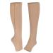 Herchr compression stockings 2 pieces elastic compression stockings long socks support stocking nylon material elastic socks with an open toe area for low -sports legs