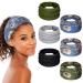 Chuangdi 6 Pieces Boho Knotted Bandeau Headbands Wide Knot Hair Scarf Floral Printed Hair Band African Headbands Elastic Turban Large Headwrap Stretch Head Bands Sport Athletic Beach Hair Accessories