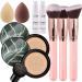 Air Cushion CC Cream Mushroom Head Foundation  2 PCS Amazfly Moisturizing BB Cream Face Primer Makeup Long Lasting Matte Concealer Bright Makeup Base Long Lasting with Mushroom Makeup Sponge and Powder Brush (CHAFFUL Nat...