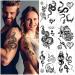 Snake Temporary Tattoo for Men Arm 6 Sheets Arms Fake Temporary Tattoos for Women Men Adults Tribal Serpent Mamba Black Roses Spider Web Sword Sexy Tattoo Stickers Party Favors Body Art Decoration Halloween