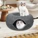 Cherie Bear Donut Design Cat Tunnel Bed for Indoor Cats - Interactive Toy and Cozy Hiding Tent for Large Kittens - Dark Grey - Buy Online on GoSupps.com