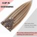 55cm Clip-In Remy Human Hair Extensions - 8 Tresses 18 Clips 85g - Light Brown/Blonde (#12/613) - International Shipping Available - Buy Online on GoSupps.com