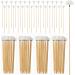 Geiserailie 100 Pcs Goose Feather Ear Pick Bamboo Handle Ear Wax Disposable Massage Remover Ear Wax Picker Ear Sticks Cleaning Bamboo Ear Cleaner Ear Curette Cleaning Stick for Adults Ear Care Supply