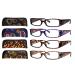 Eyekepper -Pack Beautiful Colors Spring Hinge Rectangular Reading Glasses +1.75