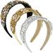 3 Pieces Rhinestone Headband Padded Headband Wide Beaded Headband Crystal Baroque Hair Hoop Faux Gem Embellished Hairbands for Women Girls Party Hair Headwear Accessories