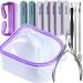 FANDAMEI Nail Soaking Bowl Nail Soak Off Bowl Gel Nail Polish Remover Kit Nail Soaking Bowl For Acrylic Nails Dip Powder Remover Tools Nail Remover Bowl Manicure Bowls Nail Soaking Cuticle Kit Purple
