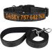 Tagme dog collar and leash personalized reflective dog collar with 1.5m double -sided reflective dog leash for medium -sized black M (1 -pack) black set