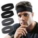 VSIOPY 4 piece of sports frontal ligaments for men non -slip hair band sporty headband moisture wicking welding tape for jogging yoga cycling fitness 2 black+2 gray
