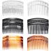 SUNNOW 12Pcs Hair Combs Slides - Plastic French Twist Decorative Hair Accessories for Women Girls - 16 and 23 Teeth (Black, Transparent, Brown) - Buy Online on GoSupps.com