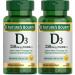 Nature's Bounty Vitamin D for Immune Support Vitamin D Provides Immune Support and Promotes Healthy Bones 10000IU 72 Softgels (Pack of 2)