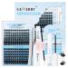 Eyelash Extension Kit 144Pcs Cluster Lashes D Curl 8-16mm DIY Individual Eyelash Kit with Lash Bond and Seal and Lash Glue Remover and Lash Tweezers GEMERRY Individual Lashes Apply at Home B-KIT B02-D