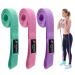 Beenax Fabric Resistance Bands (Set of 3) Long/Short Exercise Bands for Women Loop Bands with 3 Resistance Levels for Workout Fitness Stretching Pull Up Leg Glutes Squat and Strength Training Long (Violet Pink Green)