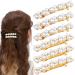 4 Pcs Pearl Rhinestone Hair Clips Gold Elegant French Hair Barrettes Spring Hair Snap Clips Metal Hair Styling Accessories for Women
