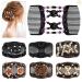 Dadabig 7 pieces of pearls hair feasts magic elastic hair clips double stretchy ridge african hair clip hair comb jewelry socket ridge wood hair clips for women girls hair accessories (7 styles) style 2