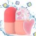 TaShow Ice Roller for Face Women Silicone Facial Ice Roller and Gua Sha Set Massage Cube and Face Ice Mold for Brighten Lubricate Shrink Pores (Pink)