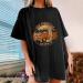 Vintage Graphic Tee Black Medium | Women's Summer Short Sleeve Crewneck Oversized T-shirt - Buy Online on GoSupps.com