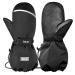 MCTi Kids Mittens Waterproof Winter Ski Warm Sherpa Lined Long Cuff with String Black X-Small(Fits 8-11 years)