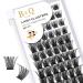 Cluster Lashes D Curl 14mm 72 Clusters B&Q Lash Clusters Individual Lashes Volume Eyelash Clusters DIY Lash Extensions Soft Wispy Cluster Eyelash Extensions DIY at Home (B19 D-14mm) D-14 mm B 19