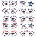 Fourth of July Patriotic Face Tattoo - American Flag Star Temporary Tattoos - Red White Blue Party Stickers - 10 Sheets - Buy Online on GoSupps.com