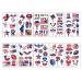 10 Sheets Independence Day Temporary Tattoo Stickers July 4th Body Art Tattoo Stickers for Men Women the USA National Strips and Stars Flags Celebration Water Transfer Fake Tattoos for Face Arm Cheek Back Shoulder