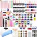 Milai Dipping Powder Nails Set with 72W UV/LED Nail Lamp & Nail cutter acrylic nail set starter set 12 colors Dipping Powder 22PCs nail brush nail design nail art gifts for 3D nail art decoration multi -colored