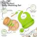 Bimba Bambino Baby Weaning Set - Bamboo Suction Plate, Bowl, 2 Spoons, Silicone Bib | Non-Toxic, Natural Bamboo, Green - Buy Online on GoSupps.com