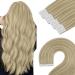 Youngsee Tape in Extensions Real Hair Blond Invisible Tape Extensions Real Hair Gold Blond Highlight Medium Blond Hair Carrier Tape Real Hair Skin Weft Extensions Tape In 35cm 50g 20 Stuck #16/25 CM 1- #P16/22